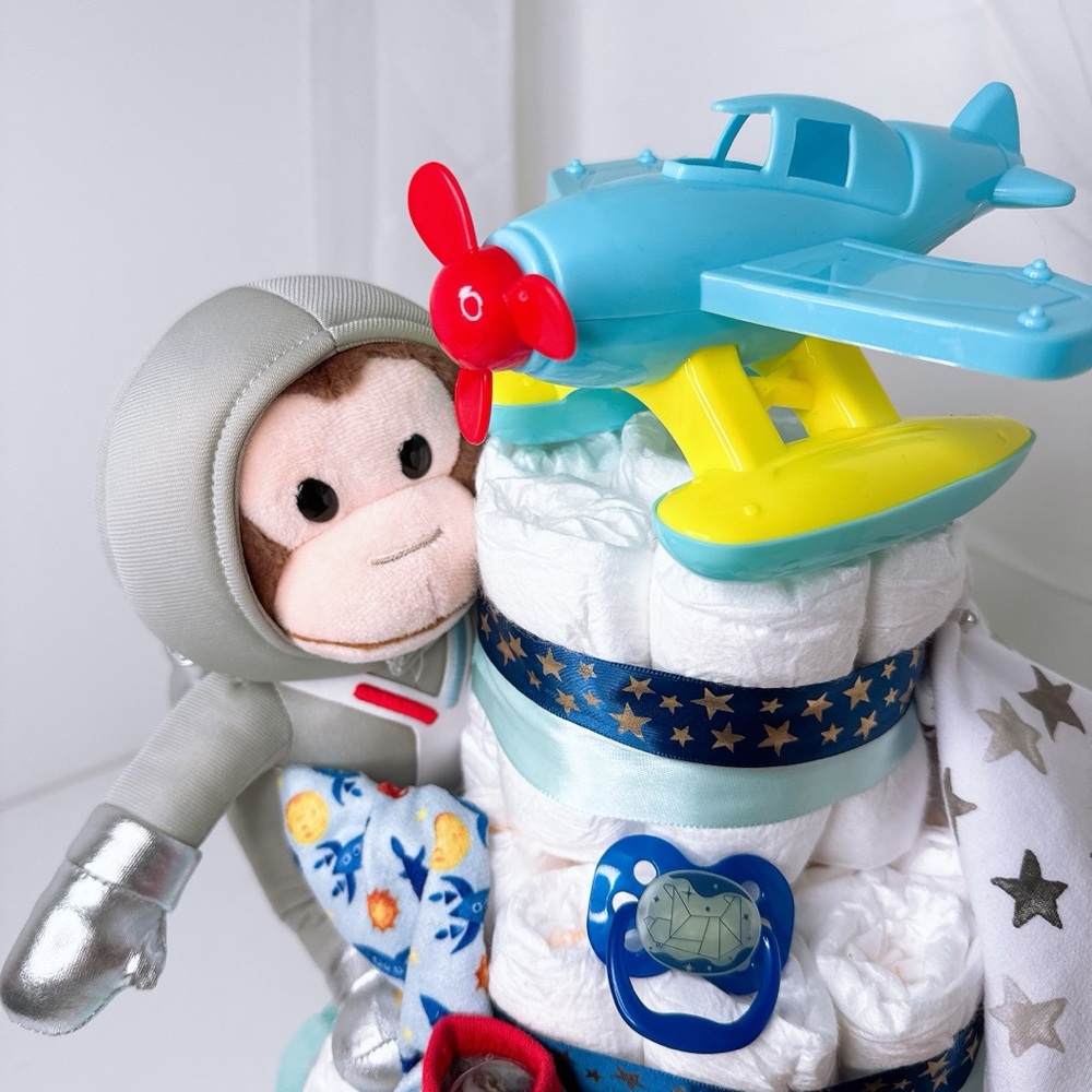 Astronaut Diaper Cake, Baby Shower gift - Picture 4 of 7